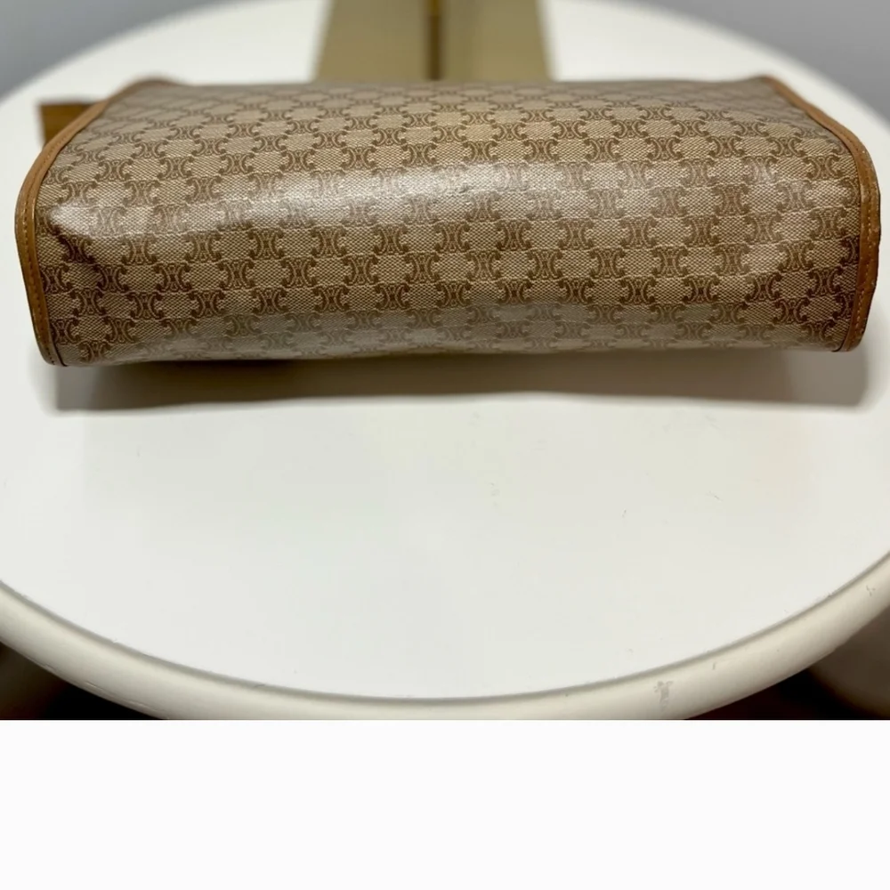 Celine Brown and Tan Clutch Bag with Leather Trim *FINAL PRICE* - Picture 5 of 13